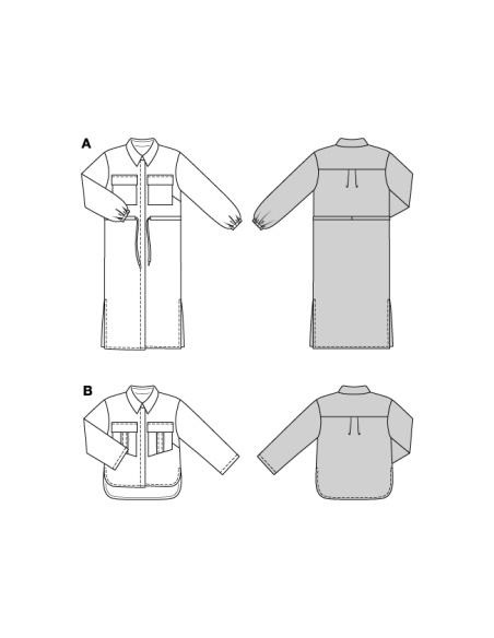 Patron Burda 5750 - Veste tendance à poches XL