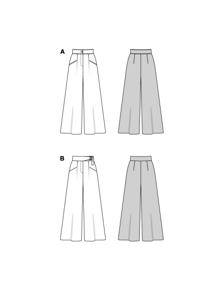 Patron Burda 5751 - Pantalon à pinces et jambes évasées