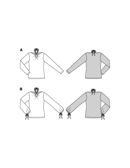 Patron Burda 5752 - T-shirts élégants avec détails raffinés