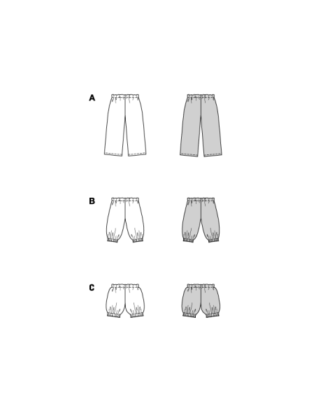 Patron Burda 9202 - Pantalon et short pour enfants avec taille élastiquée