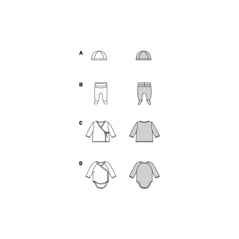 Patron Burda 9204 - Ensemble bébé confortable