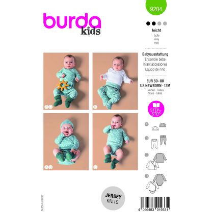 Patron Burda 9204 - Ensemble bébé confortable