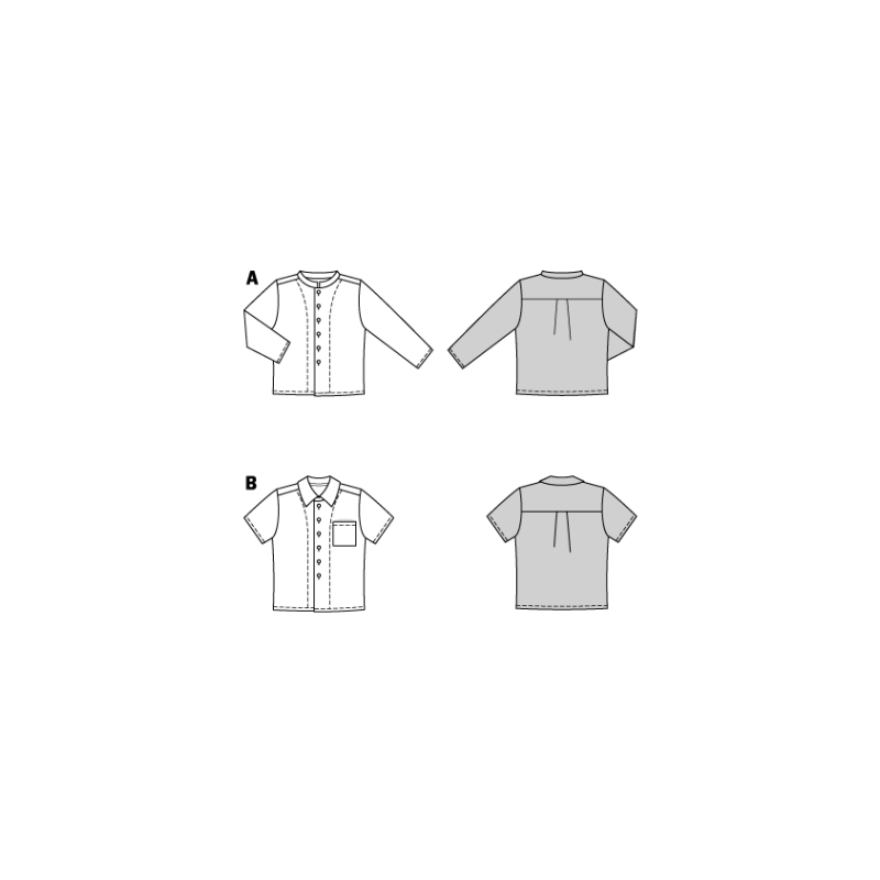 Patron Burda 9209 - Chemise pour enfants avec variations stylées