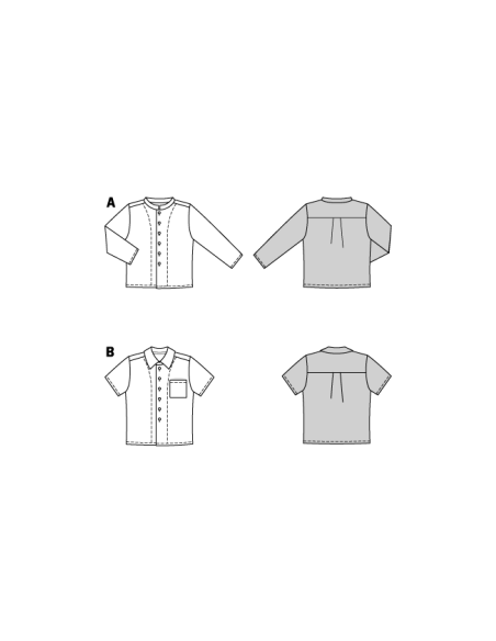 Patron Burda 9209 - Chemise pour enfants avec variations stylées
