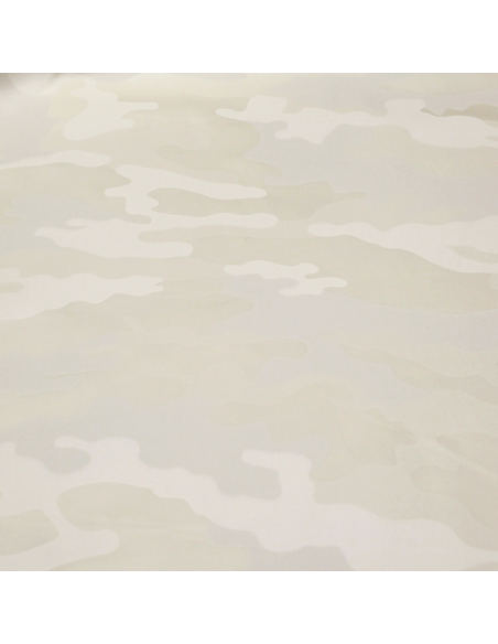 Gabardine coton & élasthanne - Millitaire ton-sur-ton blanc cassé