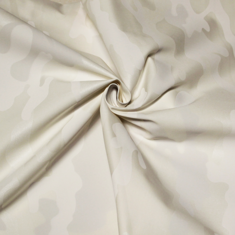 Gabardine coton & élasthanne - Millitaire ton-sur-ton blanc cassé