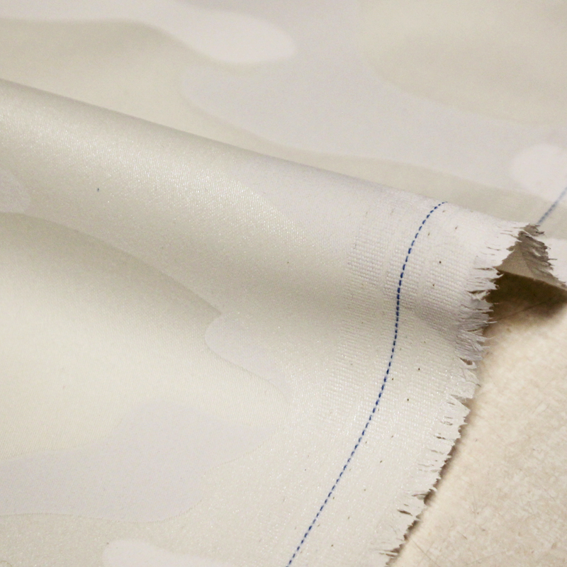 Gabardine coton & élasthanne - Millitaire ton-sur-ton blanc cassé