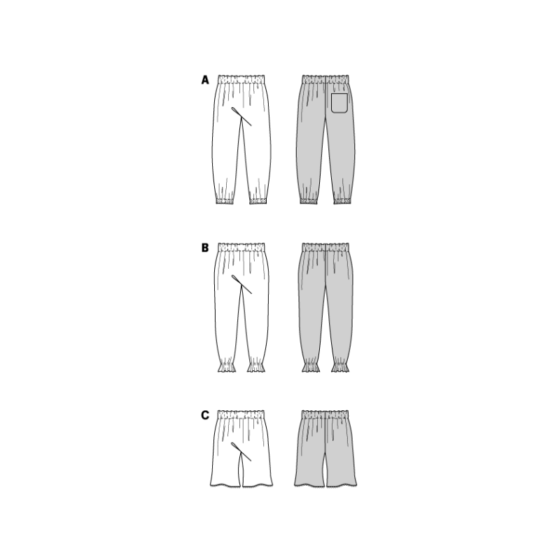 Patron Burda 9211 - Pantalon et short pour enfants avec taille élastiquée