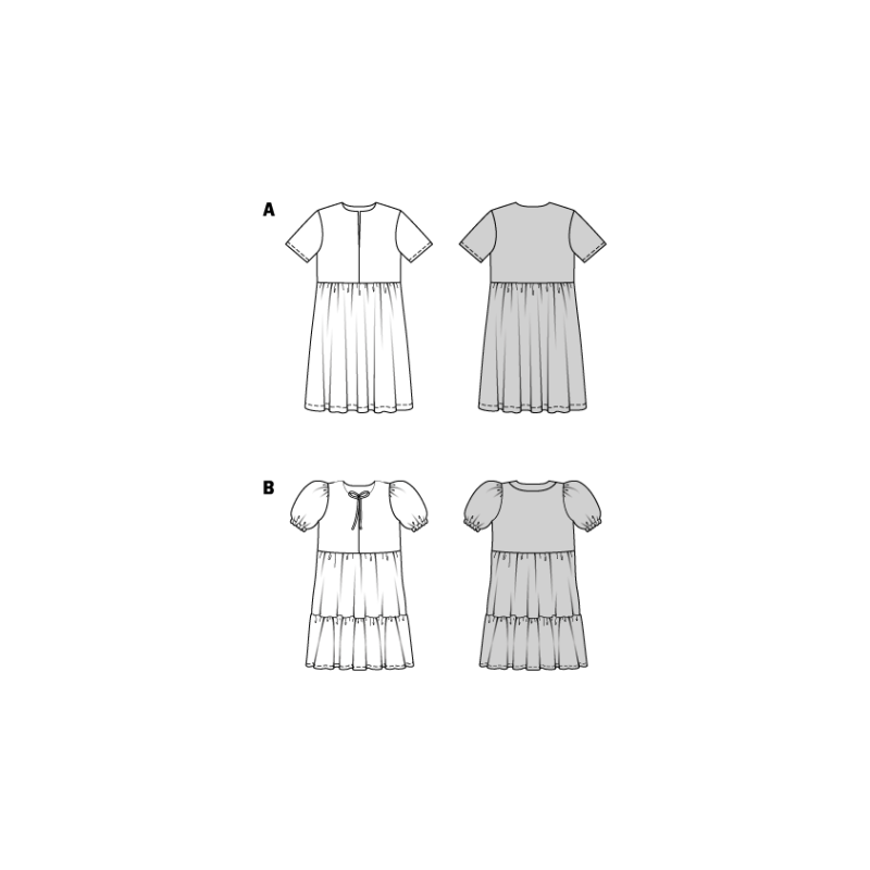 Patron Burda 9212 - Robe pour fillettes avec variations charmantes