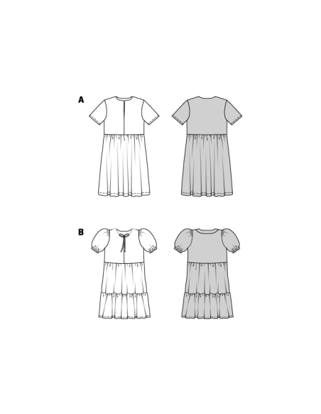 Patron Burda 9212 - Robe pour fillettes avec variations charmantes