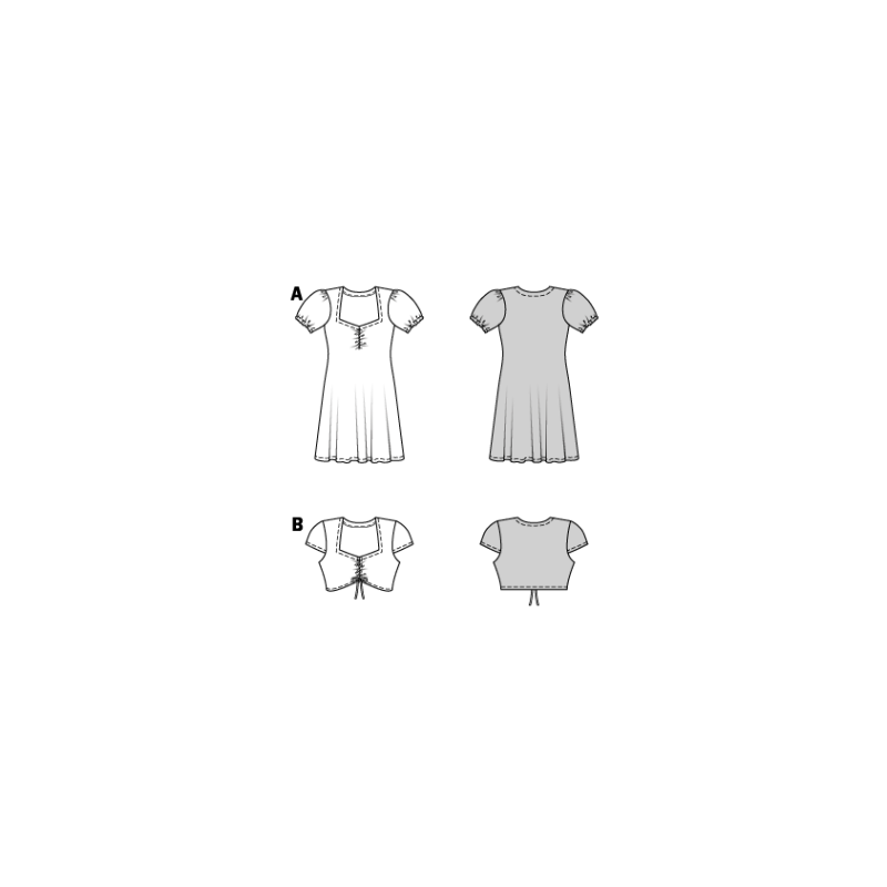 Patron Burda 9214 - Robe et top pour enfants avec détails modernes