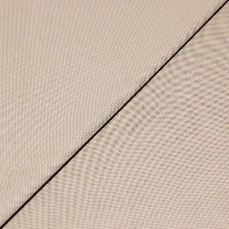 Gabardine sergé croisé coton & élasthanne - Petits carreaux beiges