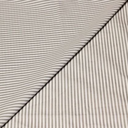 Popeline 100% coton - Rayé gris et blanc