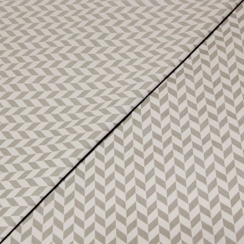 Gabardine coton & élasthanne - Beige motif géométrique