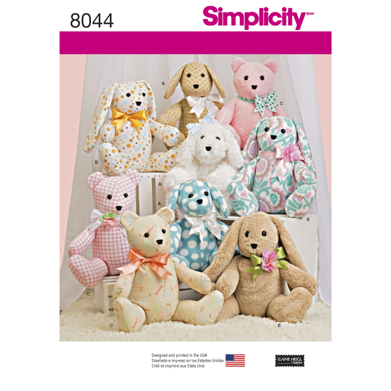 ​Patron Simplicity 8044 - Peluches en deux pièces​
