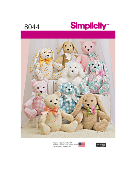 ​Patron Simplicity 8044 - Peluches en deux pièces​