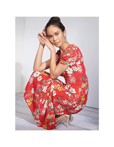 Patron Simplicity 8875.H5 (34-42) - Robe féminine avec encolure en V et volants