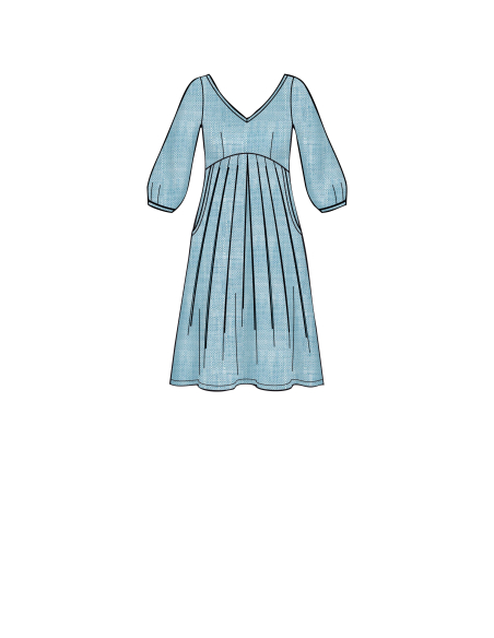 Patron Simplicity 8910.H5 (34-42) - Robe à encolure en V et taille empire