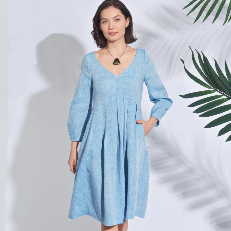 Patron Simplicity 8910.H5 (34-42) - Robe à encolure en V et taille empire