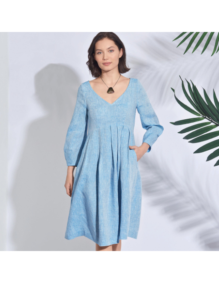 Patron Simplicity 8910.H5 (34-42) - Robe à encolure en V et taille empire