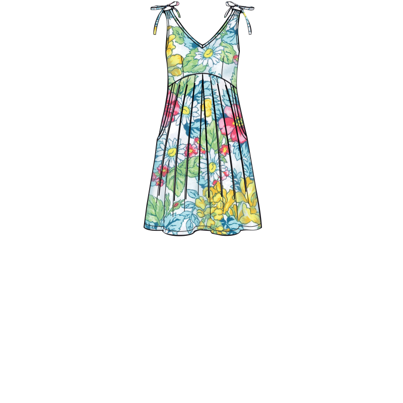 Patron Simplicity 8910.R5 (42-50) - Robe à encolure en V et taille empire