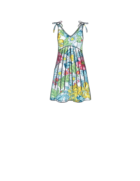 Patron Simplicity 8910.R5 (42-50) - Robe à encolure en V et taille empire