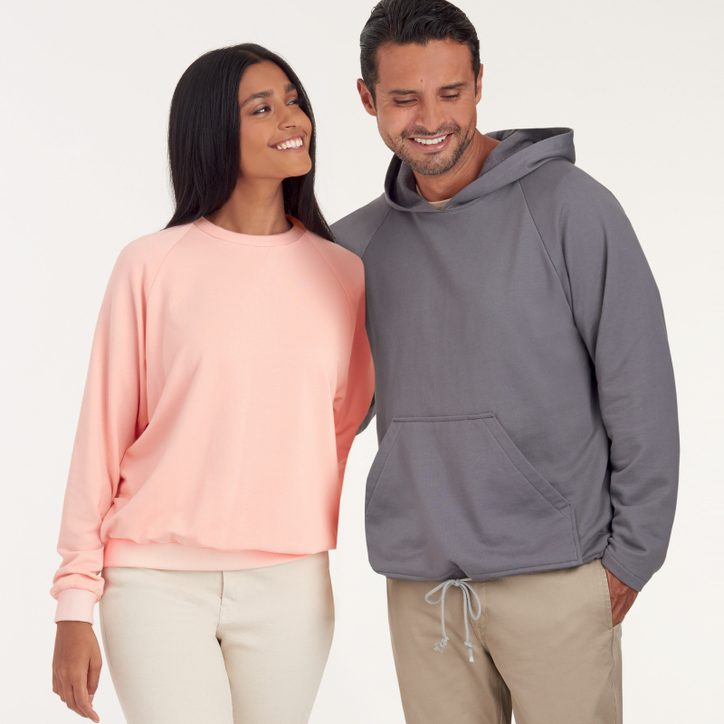 Patron Simplicity 9240.A (40-58) - Sweat-shirt unisexe à manches raglan