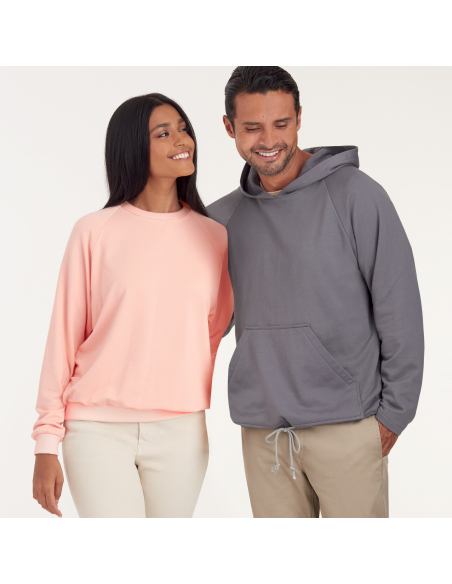 Patron Simplicity 9240.A (40-58) - Sweat-shirt unisexe à manches raglan