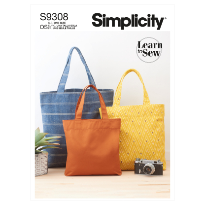 Patron Simplicity 9308 - Sacs fourre-tout en trois tailles