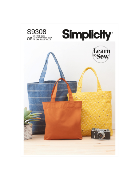 Patron Simplicity 9308 - Sacs fourre-tout en trois tailles