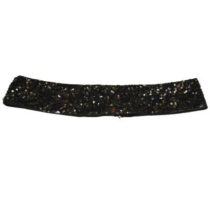 Ceinture à sequin brodée main - Noir (Taille S)