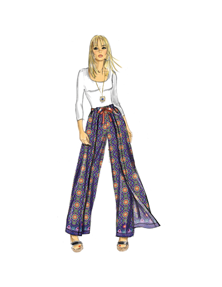 Patron Simplicity 9595 - Jupe-culotte portefeuille à nouer