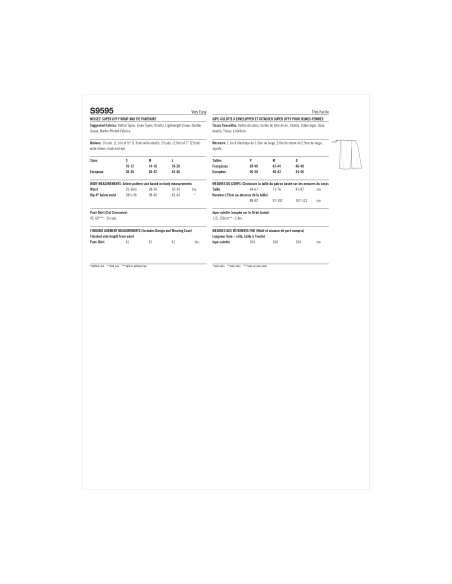 Patron Simplicity 9595 - Jupe-culotte portefeuille à nouer