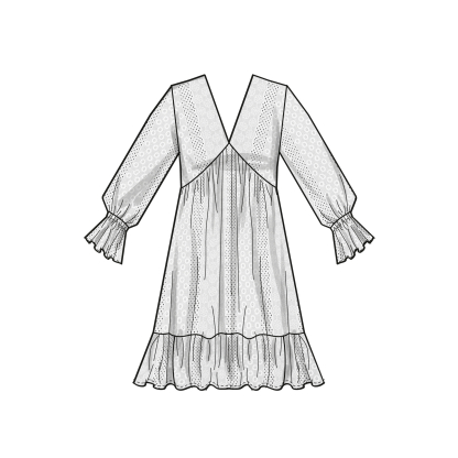 Patron Simplicity 9702.K5 (36-44) - Robe à encolure en V et taille empire 2