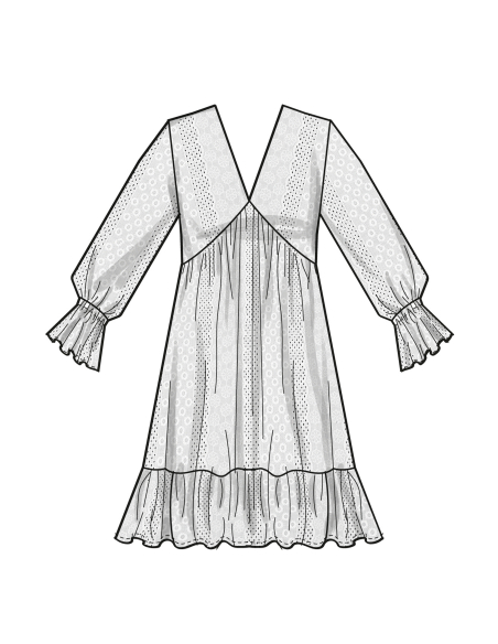 Patron Simplicity 9702.K5 (36-44) - Robe à encolure en V et taille empire