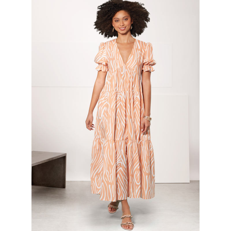 Patron Simplicity 9702.K5 (36-44) - Robe à encolure en V et taille empire