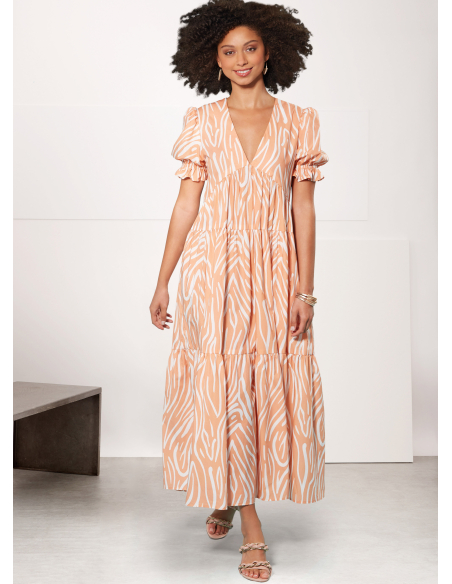 Patron Simplicity 9702.K5 (36-44) - Robe à encolure en V et taille empire