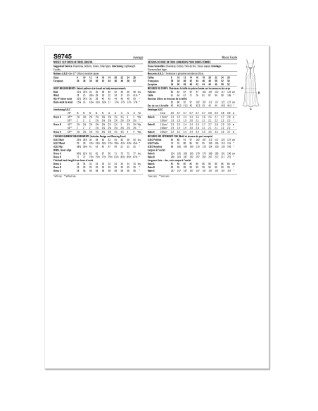 Patron Simplicity 9745.Y5 (46-54) - Robe nuisette en trois longueurs