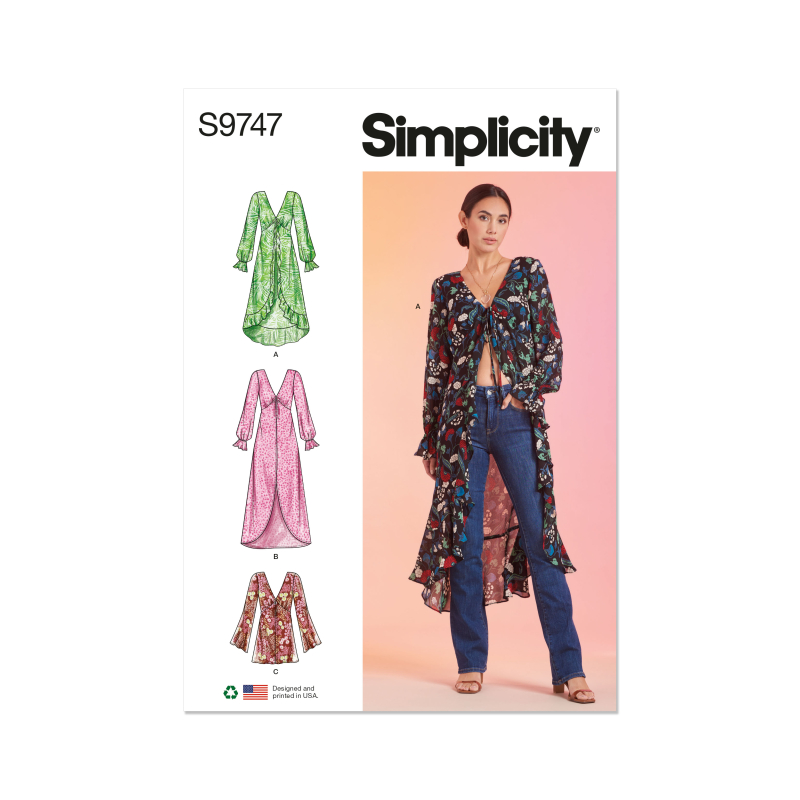Patron Simplicity 9747.Y5 (46-54) - Dusters pour femmes en trois longueurs