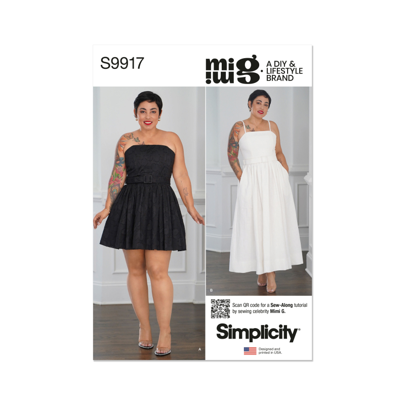 Patron Simplicity 9917.K5 (36-44) - Robe à jupe ample et ceinture par Mimi G Style