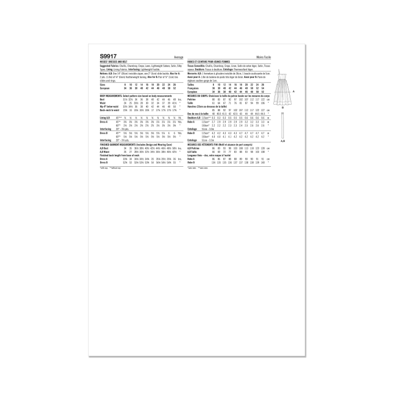Patron Simplicity 9917.Y5 (46-54) - Robe à jupe ample et ceinture par Mimi G Style