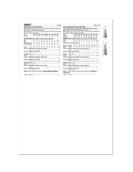 Patron Simplicity 9887.W2 (48-56) - Robe ajustée avec variations de longueur