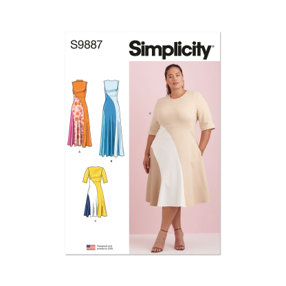 Patron Simplicity 9887.W2 (48-56) - Robe ajustée avec variations de longueur
