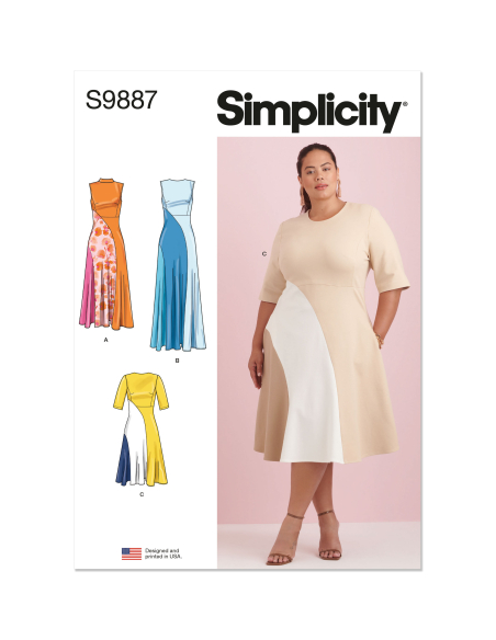Patron Simplicity 9887.W2 (48-56) - Robe ajustée avec variations de longueur