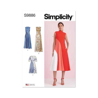Patron Simplicity 9886.D5 (32-40) - Robe ajustée avec variations de longueur