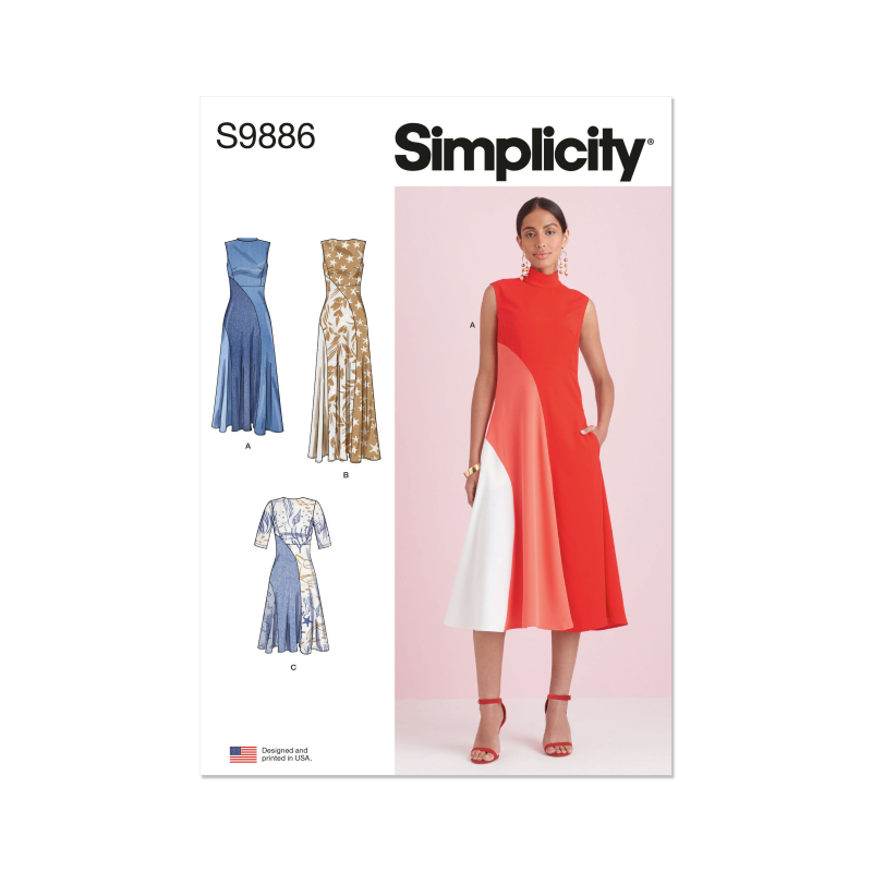 Patron Simplicity 9886.D5 (32-40) - Robe ajustée avec variations de longueur