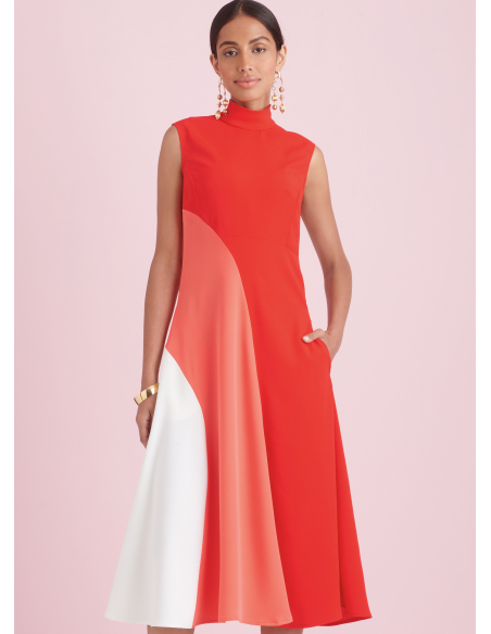 Patron Simplicity 9886.P5 (40-48) - Robe ajustée avec variations de longueur