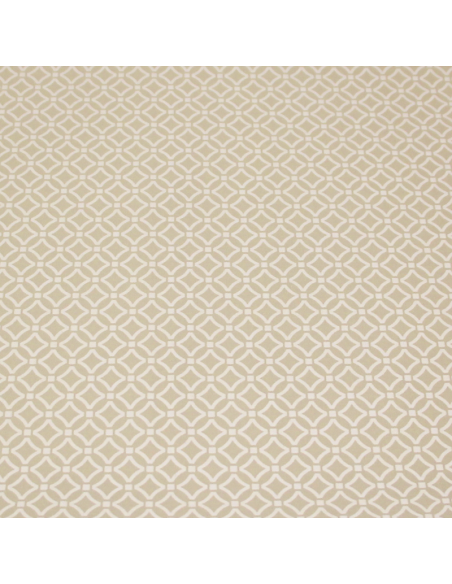 Satin coton & élasthanne - Losange blanc fond beige