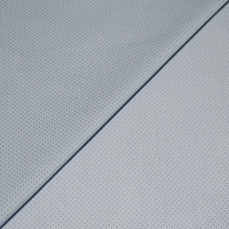 Satin coton & élasthanne - Pointillé blanc fond bleu clair