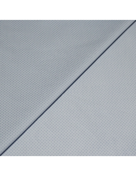 Satin coton & élasthanne - Pointillé blanc fond bleu clair